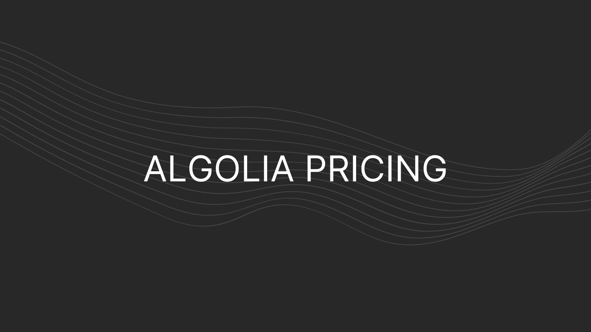 algolia pricing