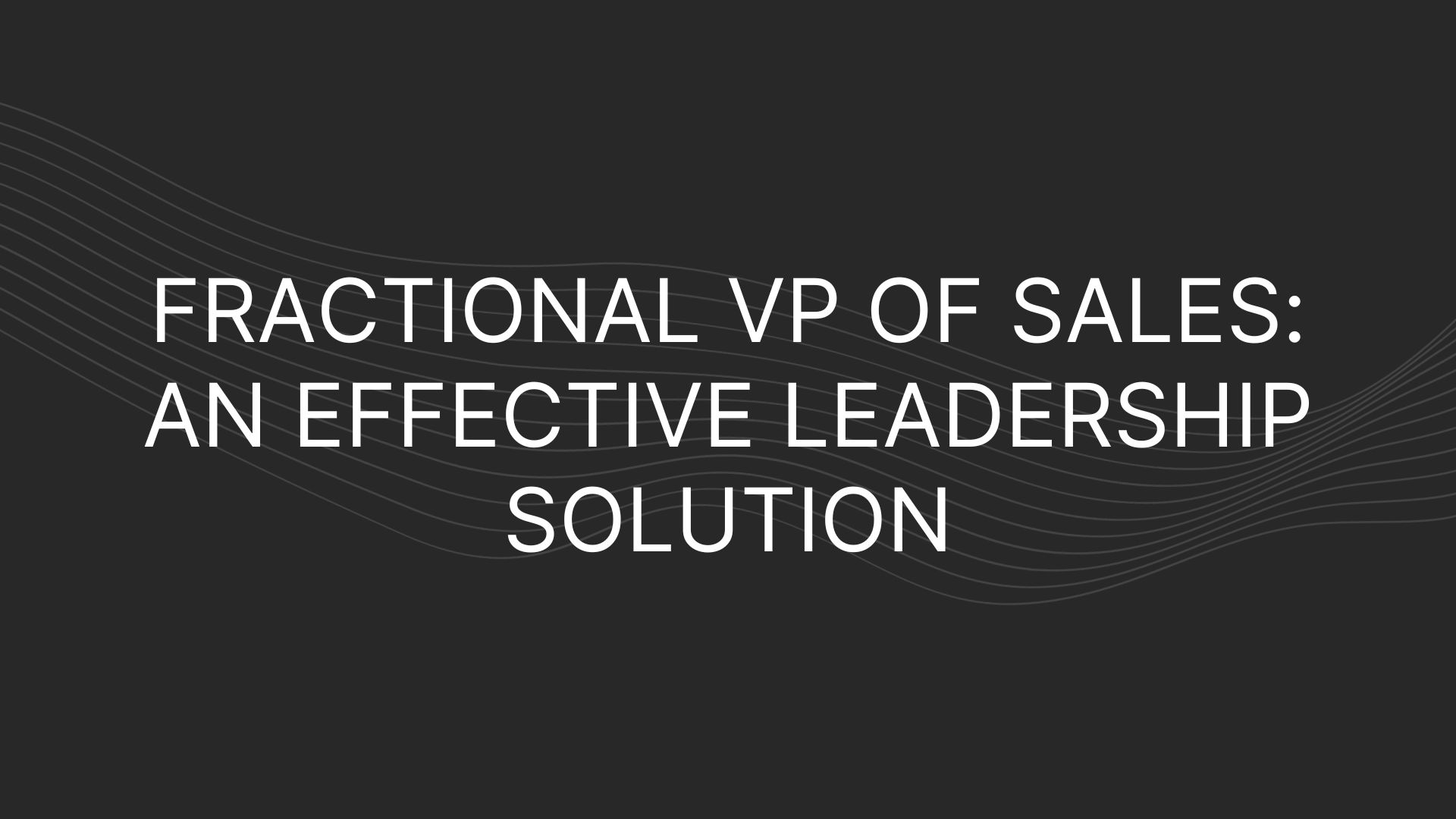 Fractional VP of Sales